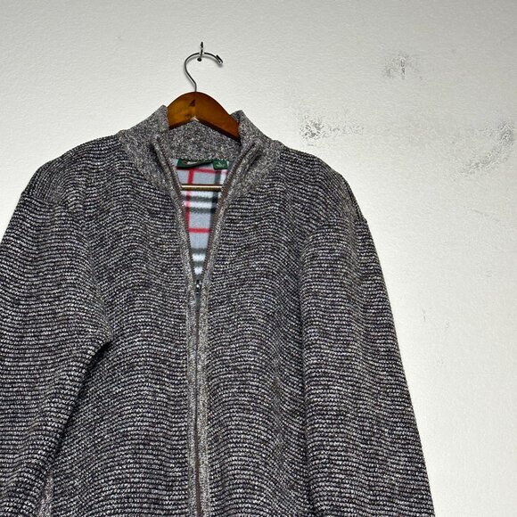 VTG Stillwater Supply Co Sweater Men L Plaid Lining Red Knit Full Zip 90s Tweed - Picture 7 of 13